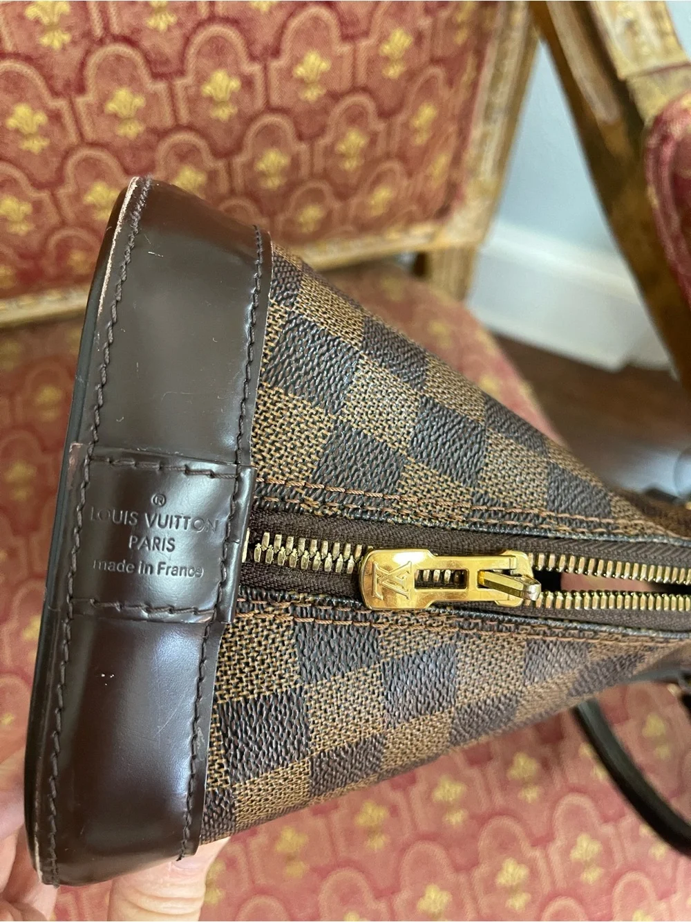 Louis Vuitton Damier Ebene Brown Checker Alma Handbag